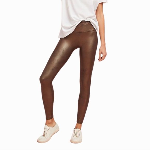 Spanx Faux Leather Leggings in Color Bronze Metal - Picture 2 of 7